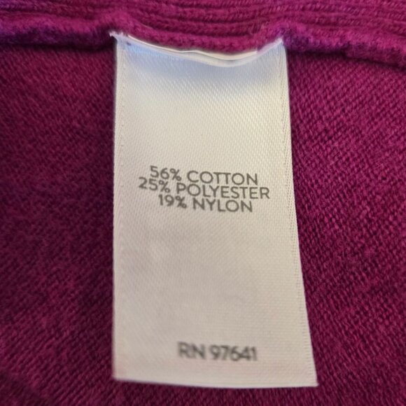 J.Jill Womens Medium Fuchsia Long Sleeve Sweater Top Cotton Blend Tunic - Picture 7 of 8